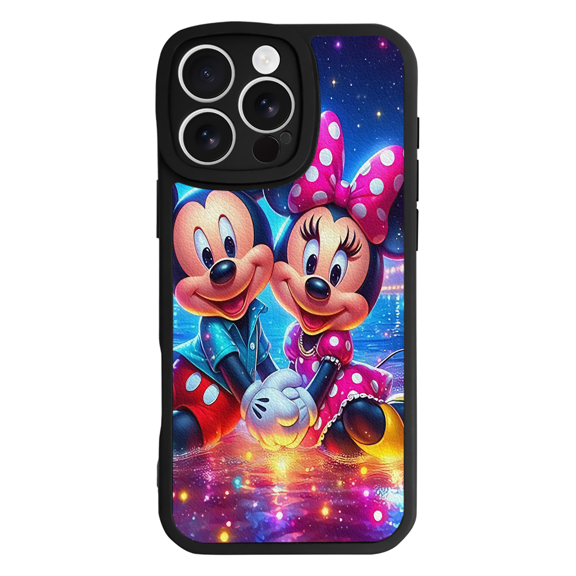 （画像用） ミッキーマウス Mickey Mouse 【iPhone 16シリーズ対応】シリコンスマホケース（レザー調） 材質：シリコン